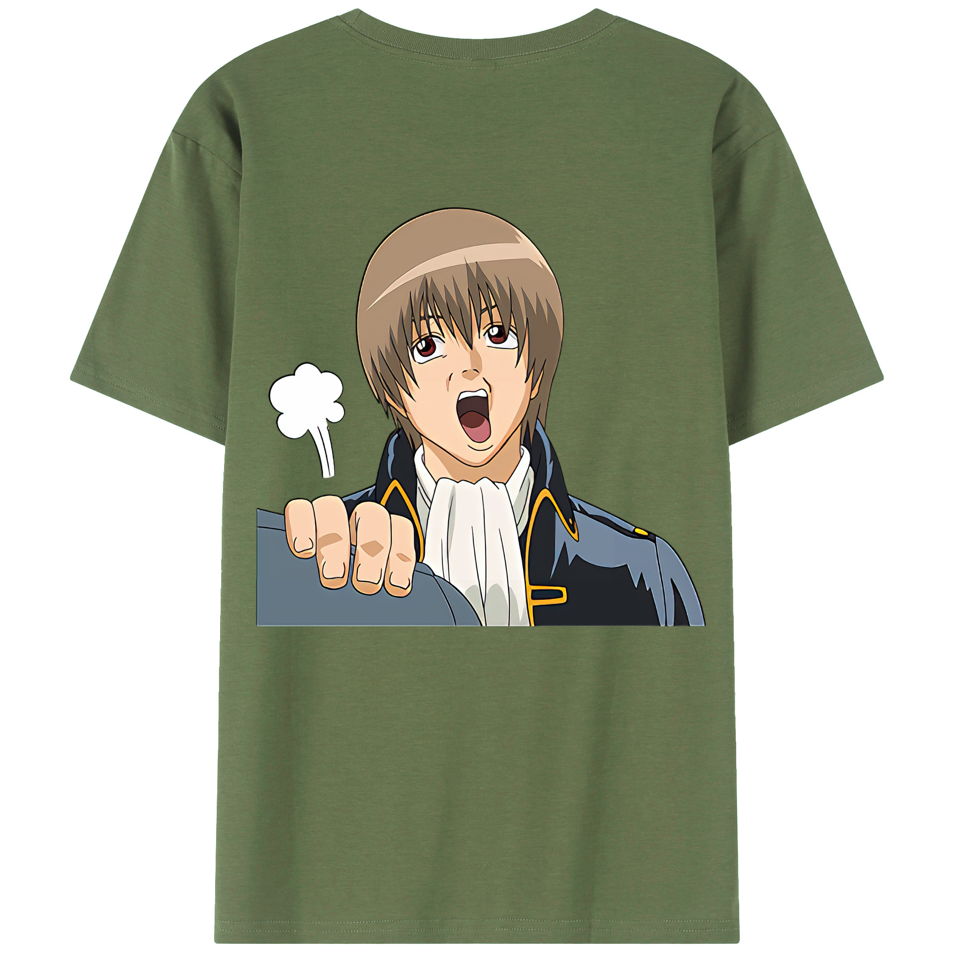 （画像用） ぎんたま 坂田銀時（さかたぎんとき） 神楽 志村新八（しむら しんぱち） GINTAMA Sakata Gintoki Kagura Shimura Shinpachi 綿100％ メンズ半袖Tシャツ（バックプリント） 通気性